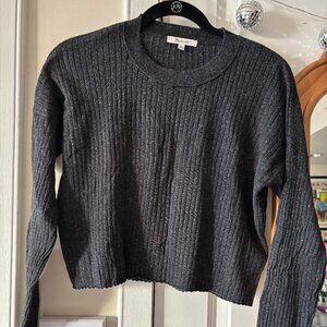 Madewell Donegal Lawson Crop Pullover Sweater / MEDIUM / TRUE BLACK